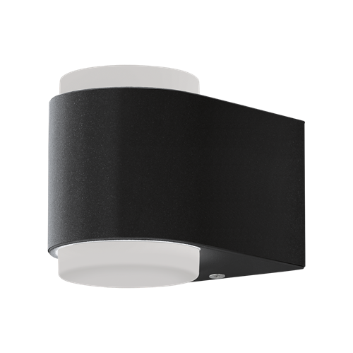 Briones LED væglampe i støbt Aluminium Anthracite med skærm i Hvid Plastik, 2x3W LED, bredde 8,5 cm, dybde 12,5 cm, højde 9,5 cm